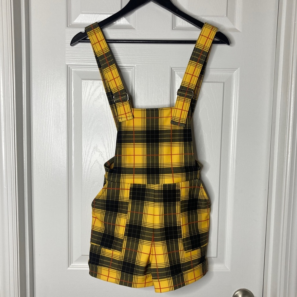 Blackmilk Tartan Grunge Short Overalls